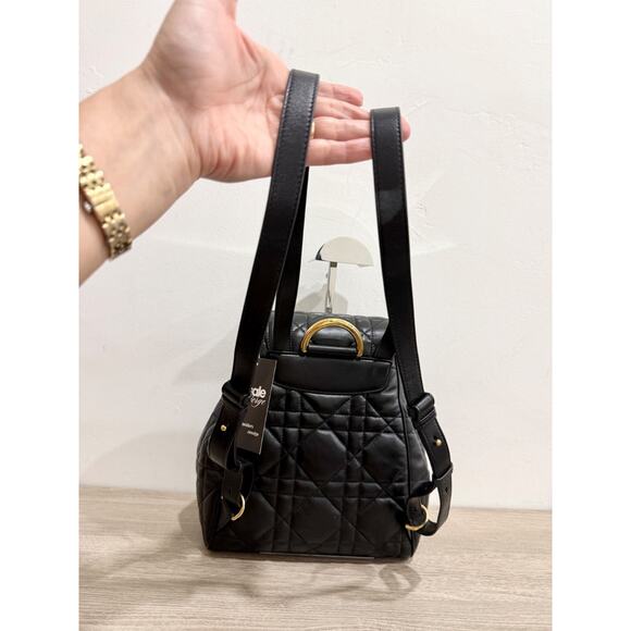 Christian Dior Caro Macrocannage Lambskin Medium Backpack Black - Picture 7 of 14